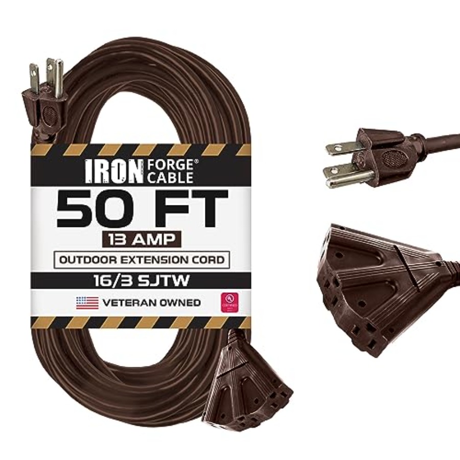 Outdoor Power Outlet Extension - 50Feet Outdoor Extension Cord with 3