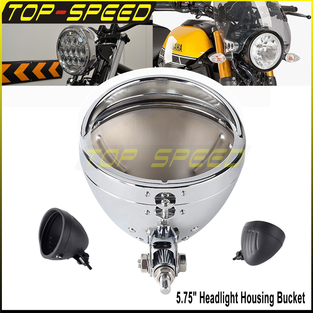 Outdoor Power New Roads - Black/Chrome Motorcycle Headlamp Housing Light Shell
