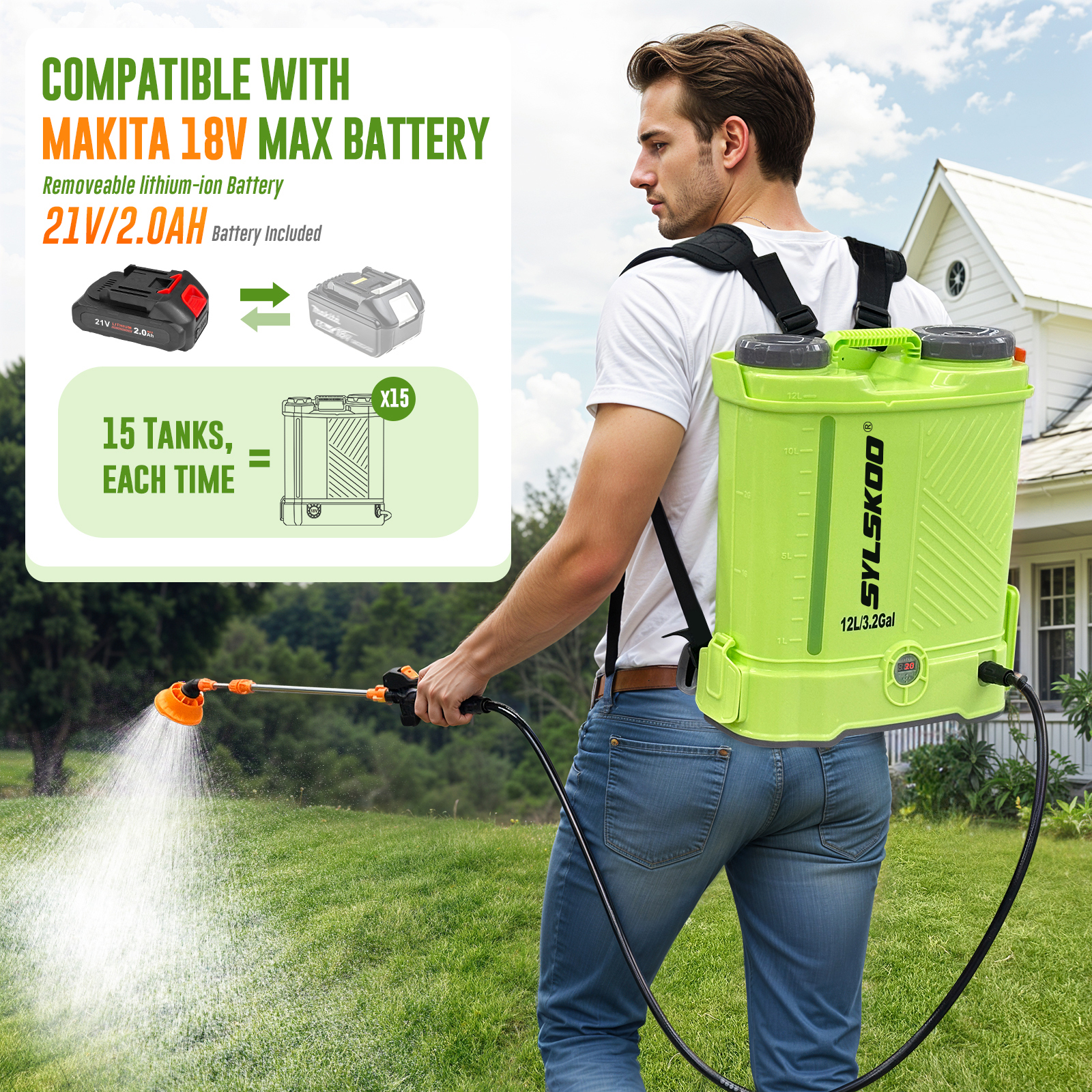 3.2 Gallon Backpack Battery Po - Electric Sprayer Backpack recensie en prijs
