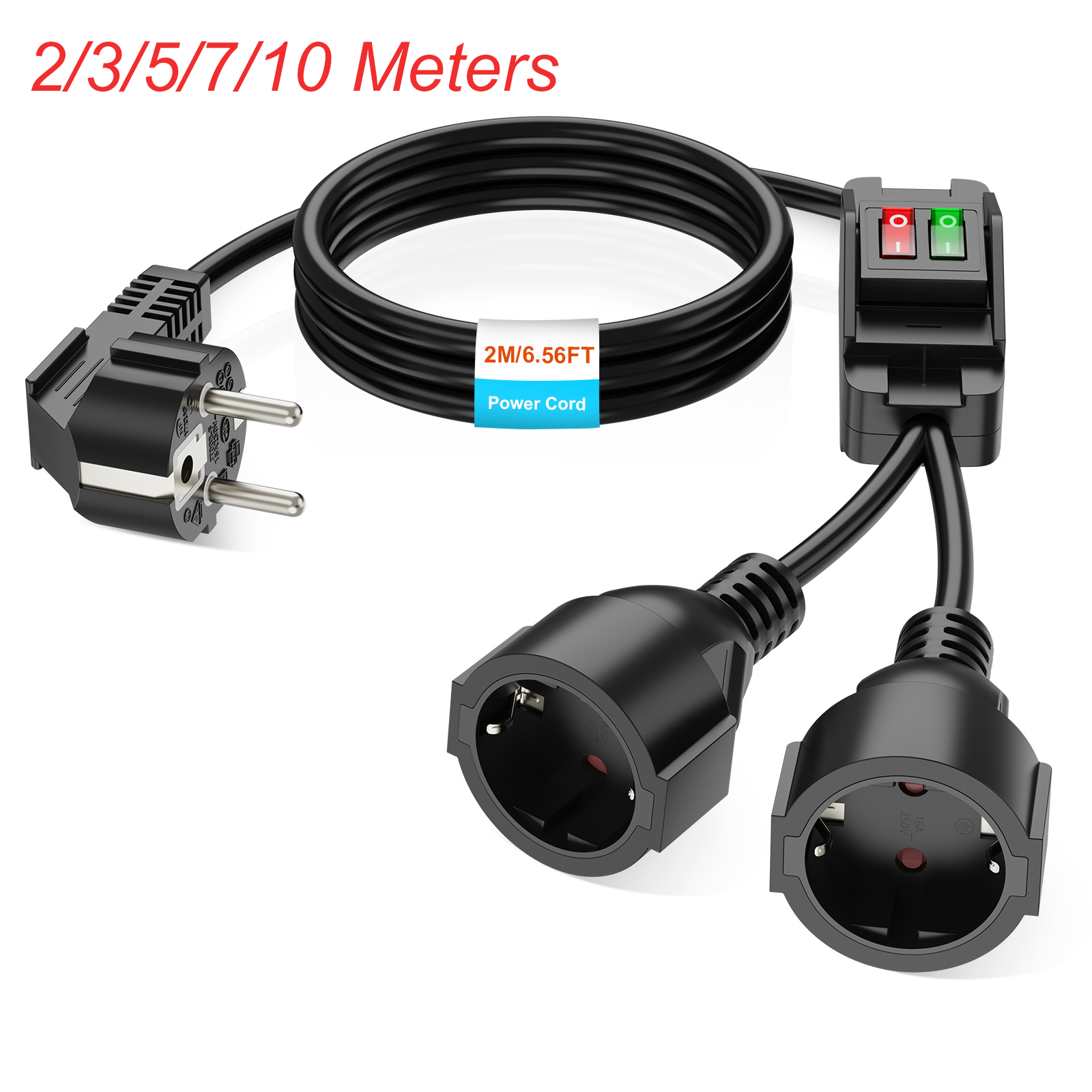 EU Plug Extension Cord with ON - Outdoor Power Outlet Extension recensie en prijs