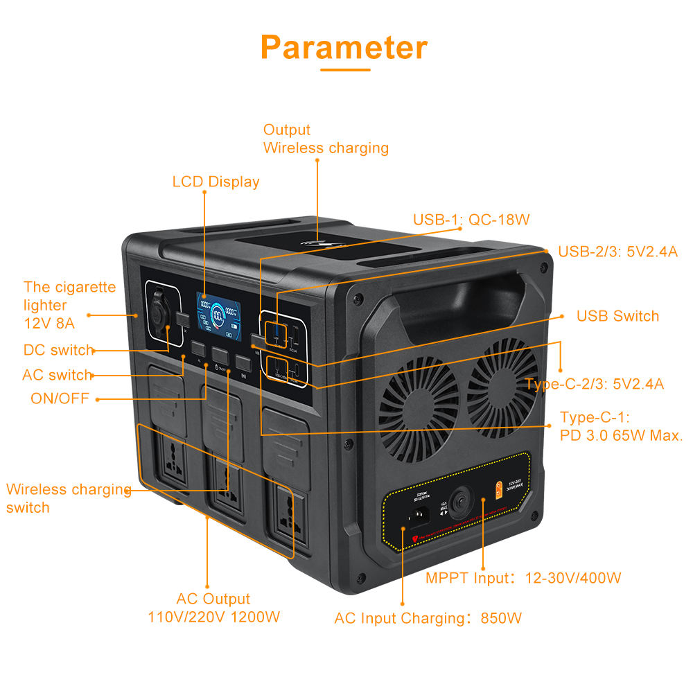 1200W Portable Solar Generator - Outdoor Power Generator recensie en prijs