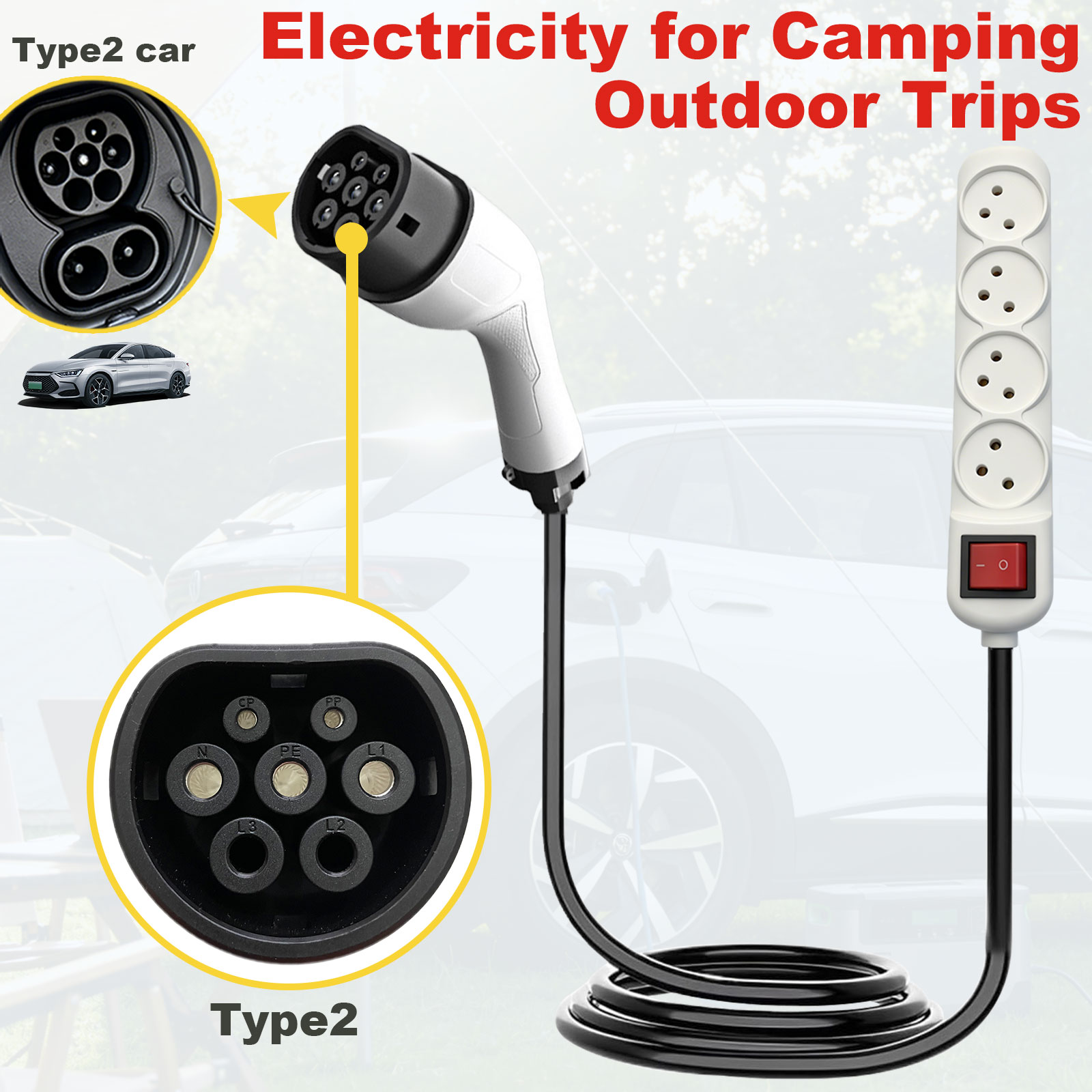 Type2 V2L Discharge Adapter Is - Outdoor Power Outlet Extension recensie en prijs