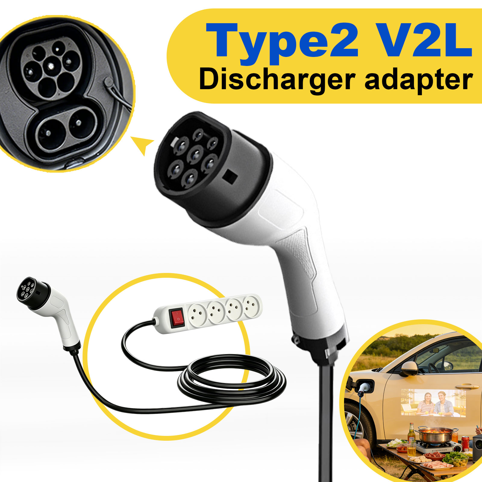 Type2 V2L Discharge Adapter Is - Outdoor Power Outlet Extension recensie en prijs