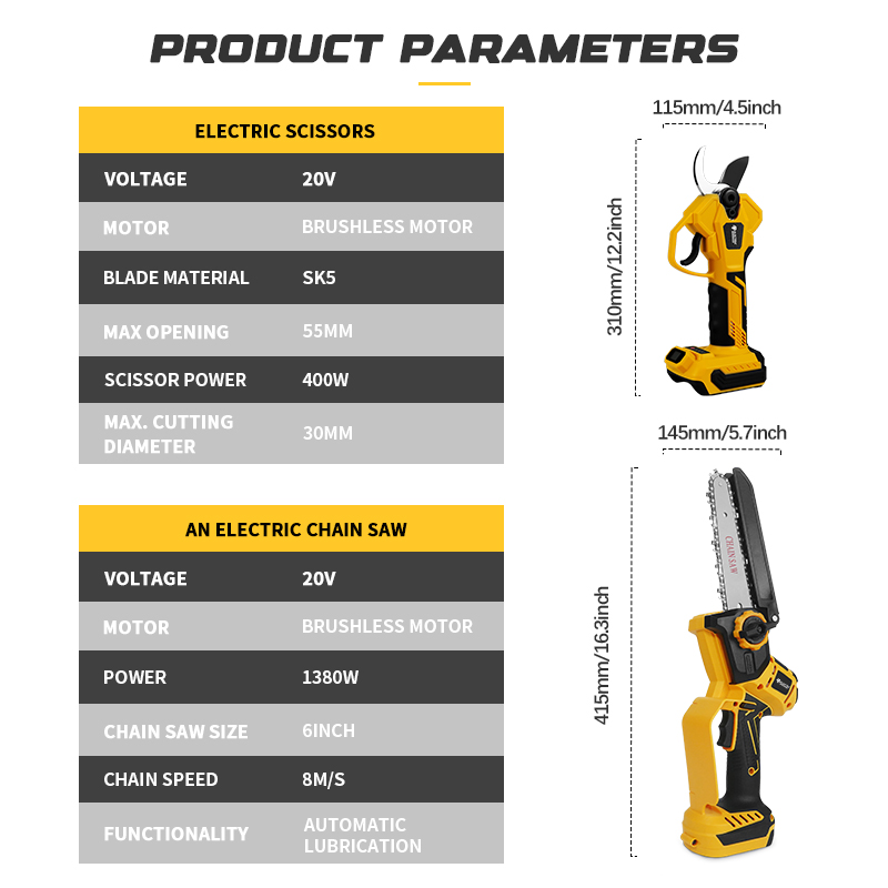 Brushless 6 Inch Electric Chai - Pole Saw Cordless recensie en prijs