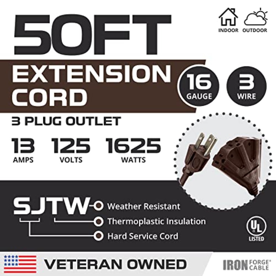 50Feet Outdoor Extension Cord  - Outdoor Power Outlet Extension recensie en prijs