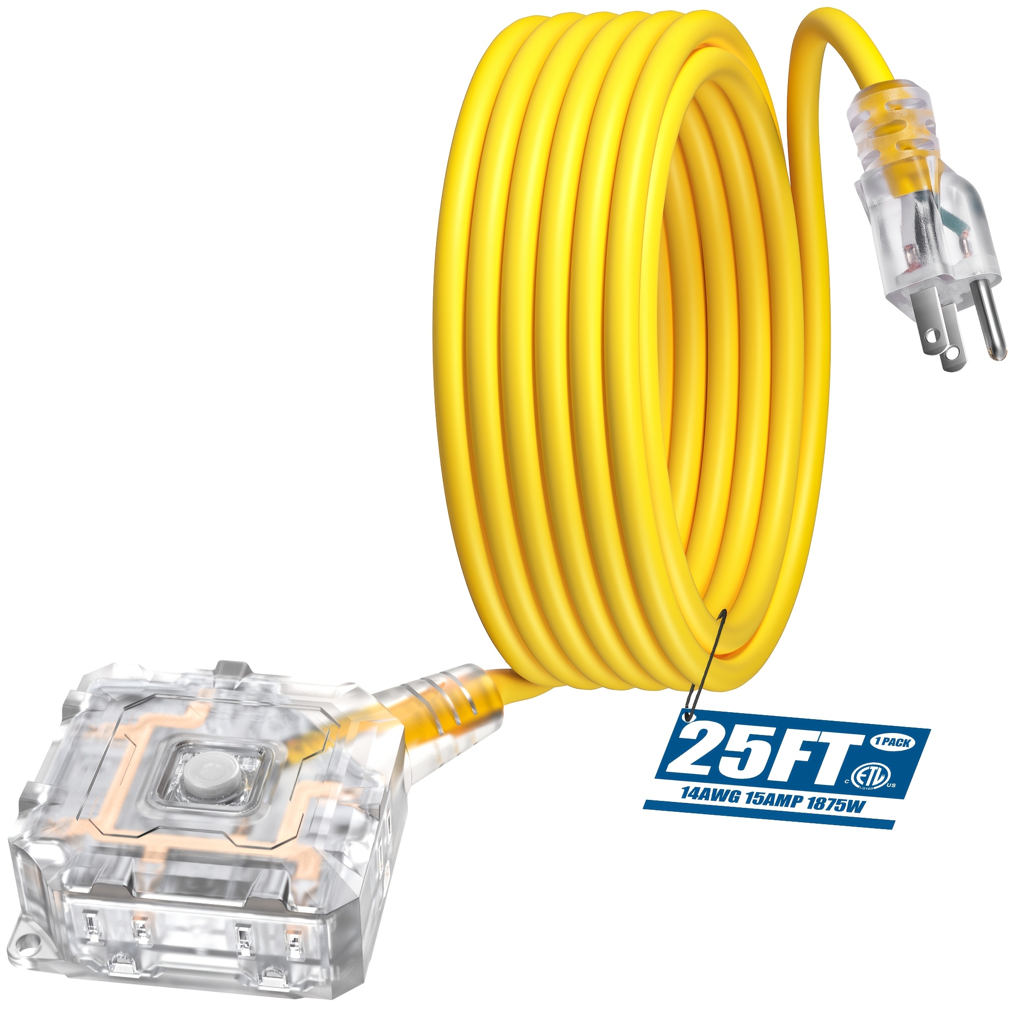 Heavy-Duty 25ft Extension Cord - Outdoor Power Outlet Extension recensie en prijs