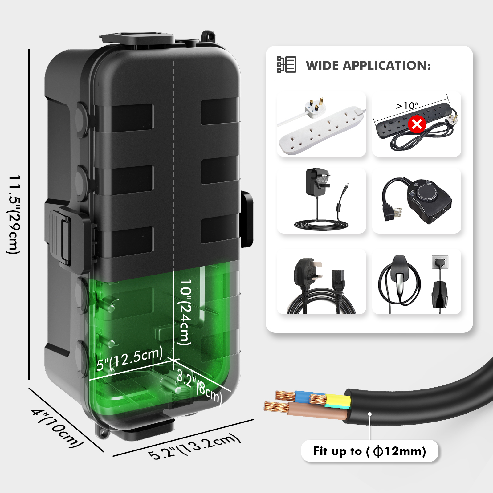 Medium Outdoor Electrical Box, - Outdoor Power Outlet Extension recensie en prijs