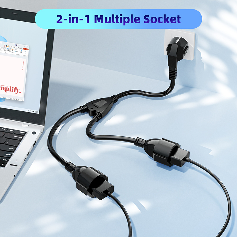 EU Power Splitter Cord 1X2 Eur - Outdoor Power Outlet Extension recensie en prijs